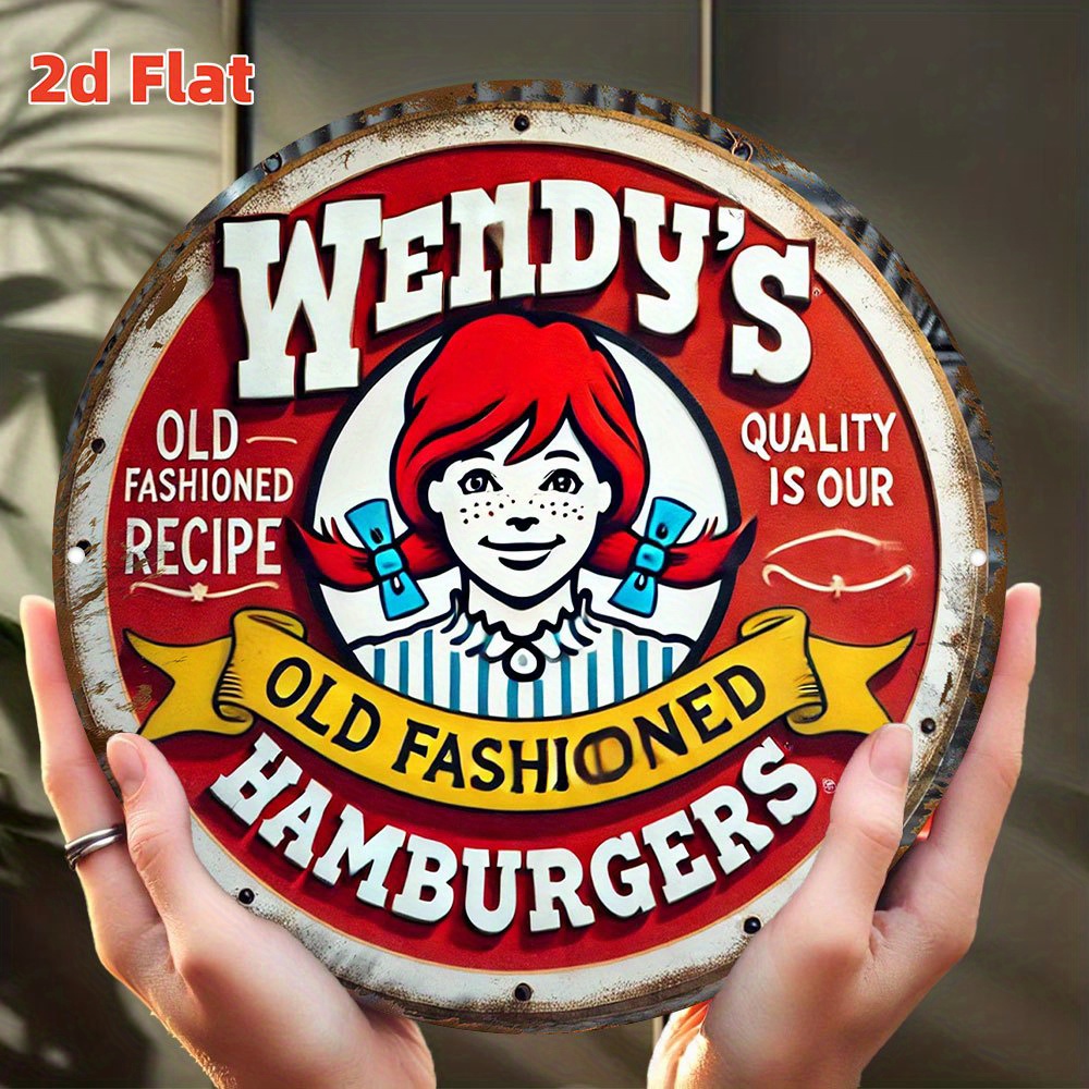 Vintage Fashion Hamburg - Papan Logam Definisi Tinggi Bertuliskan Wendy's