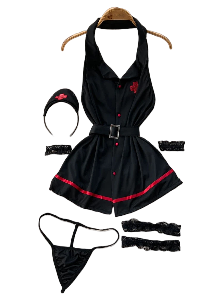 Vintage Fashion Dresses - Gaun Lingerie Seksi Erotis Model Halter