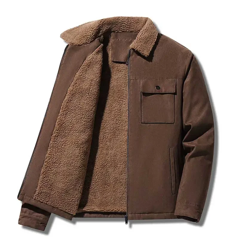 Vintage Windbreaker Nylon - Jaket Pria Musim Dingin Suede Hangat