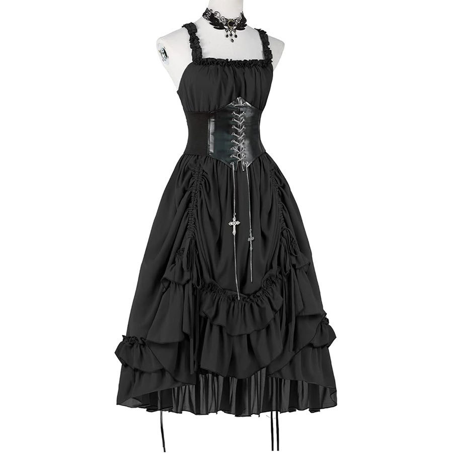 Gaun Korset Gothic Wanita Hita - Vintage Fashion Dresses ulasan dan harga