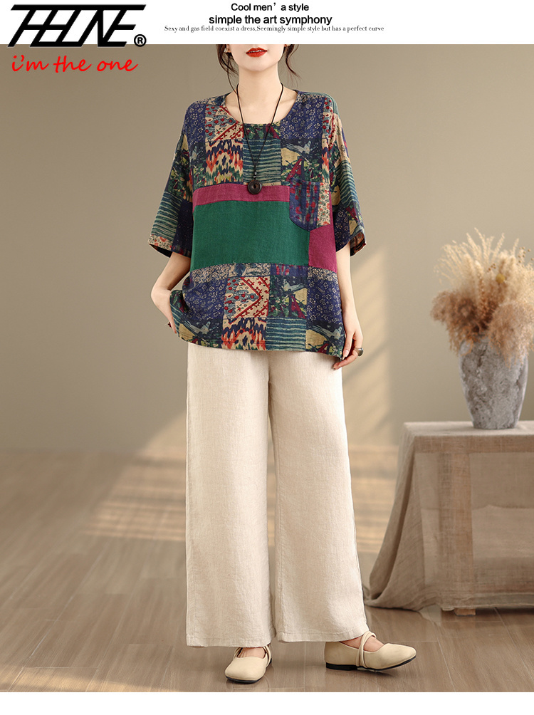 THHONE Blus Wanita Musim Panas - Vintage Fashion Jersey ulasan dan harga