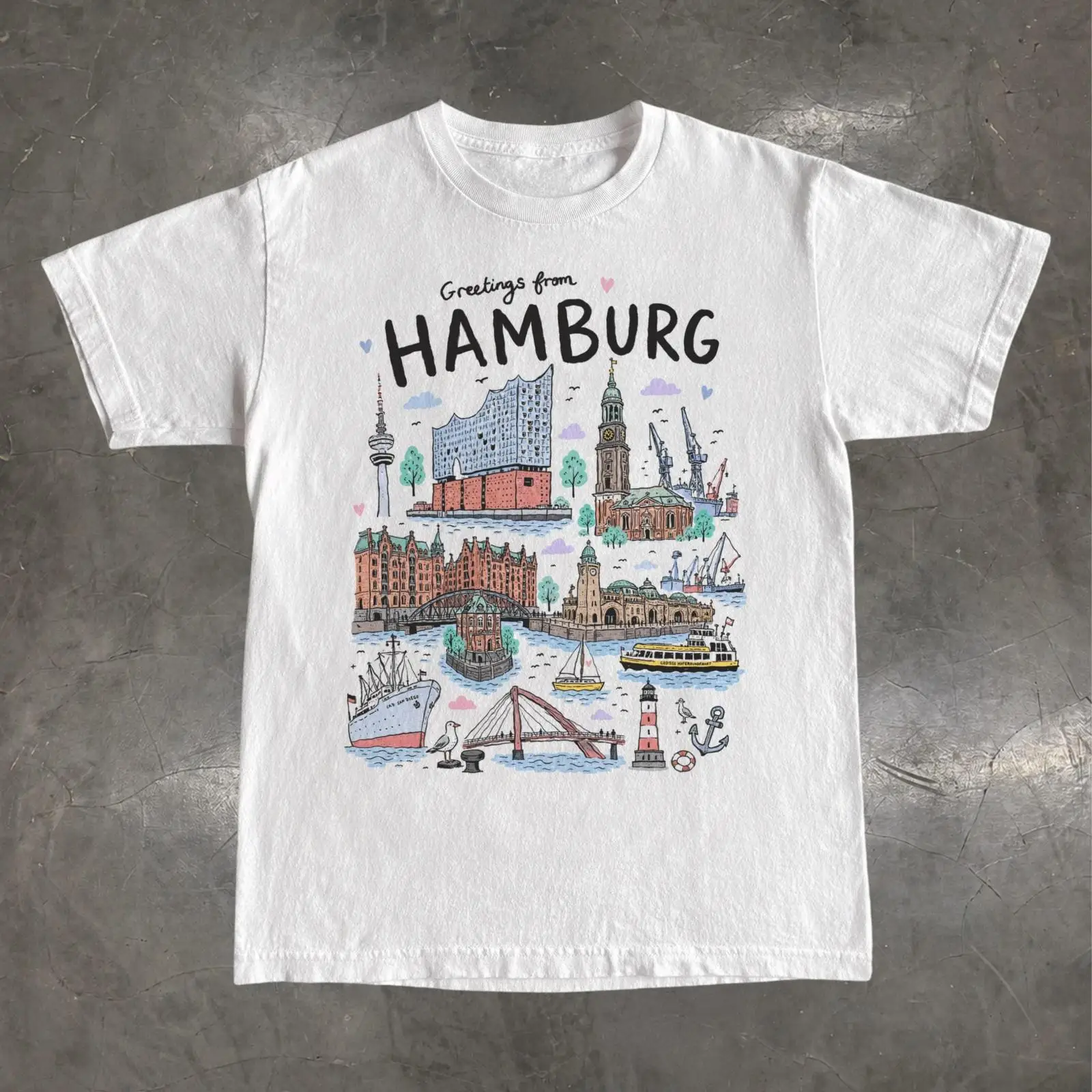 Kaos Hamburg Jerman Elbphilhar - Vintage Fashion Hamburg ulasan dan harga