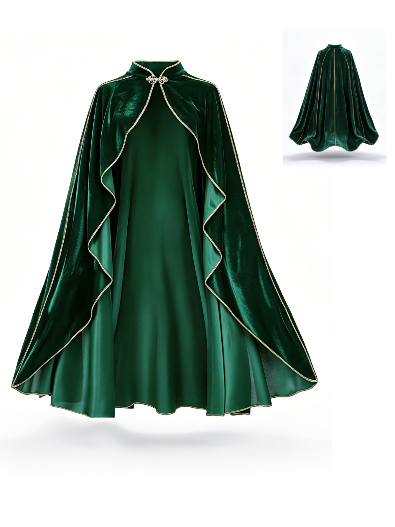 Jubah Beludru Hijau Vintage Wa - Vintage Fashion Dresses ulasan dan harga